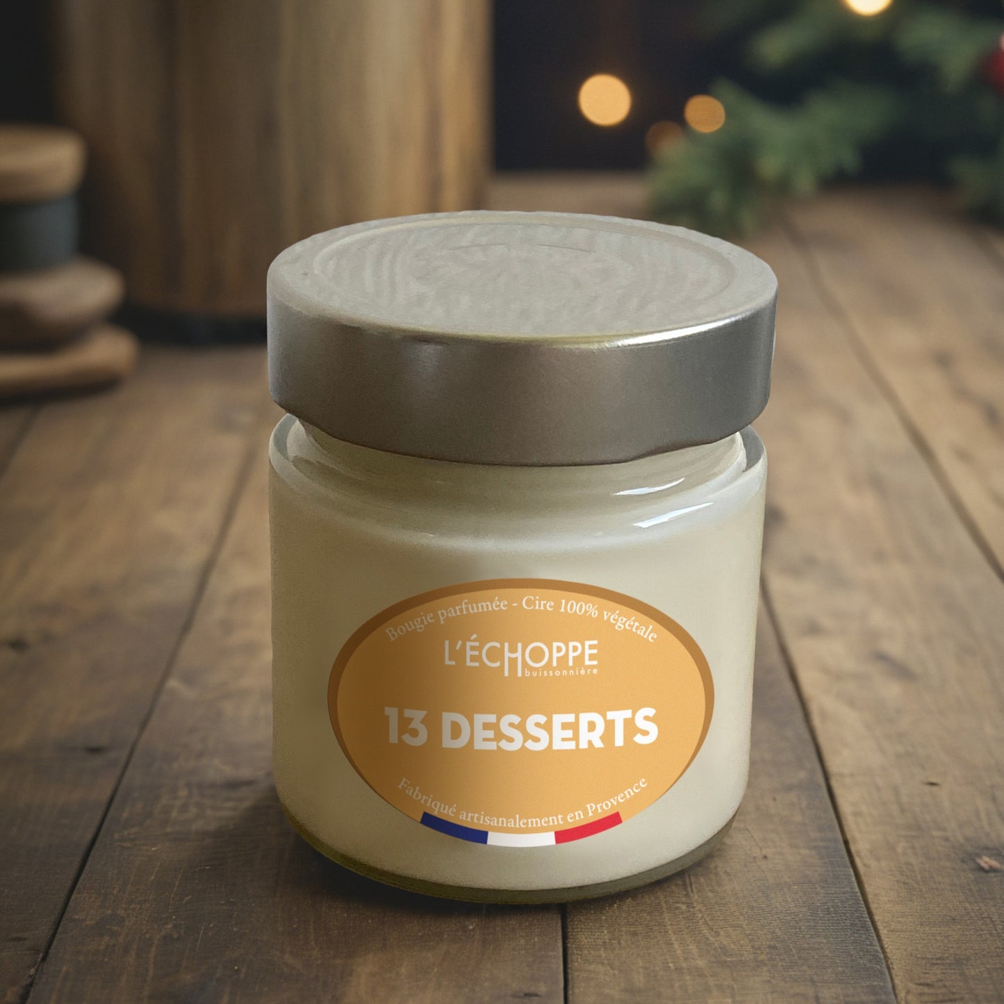 Bougie parfumée "13 Desserts" pot rond couvercle métal 180g