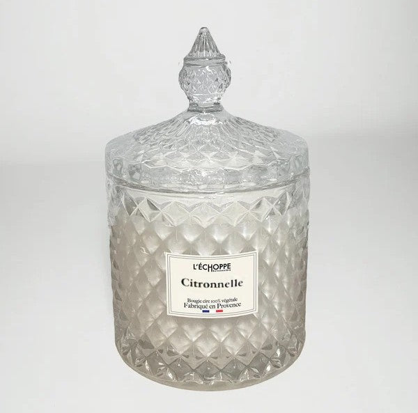 Bougie parfumée "Citronnelle" bonbonnière diamantée 200g