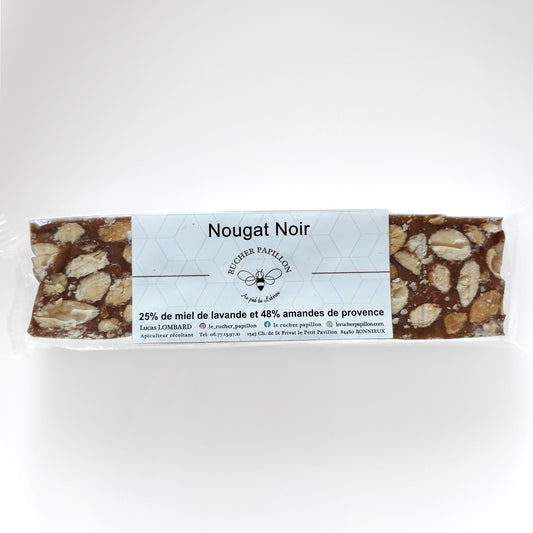 Nougat noir au miel de lavande 100g