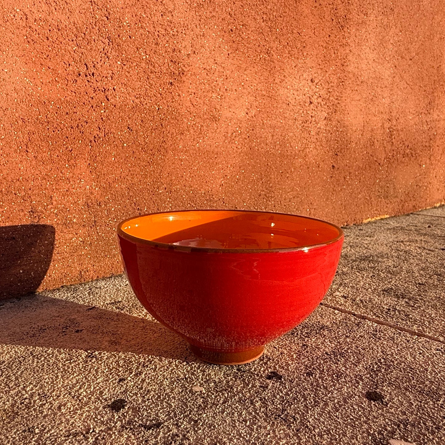 Petit bol céramique bicolore Rouge/Orange H7cm