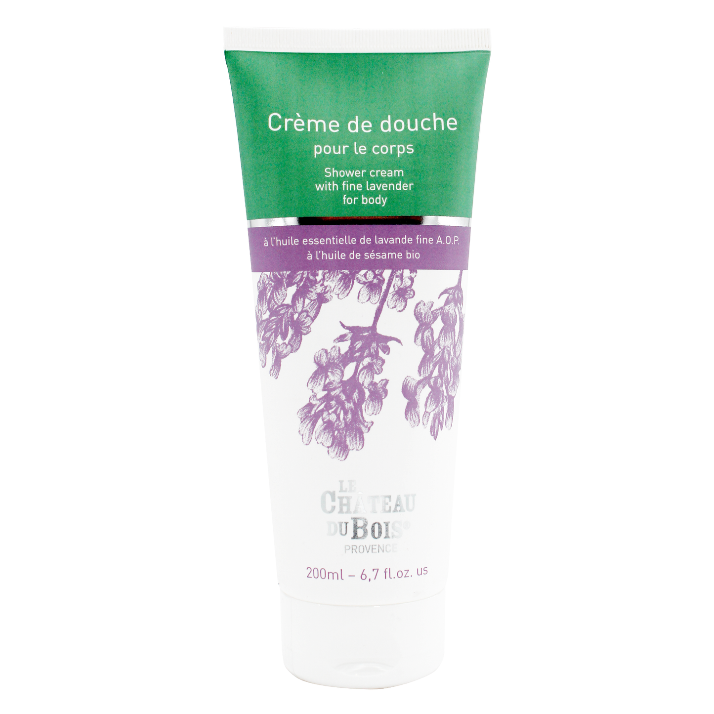 Crème de douche pour le corps BIO huile essentielle de lavande AOP 200ml