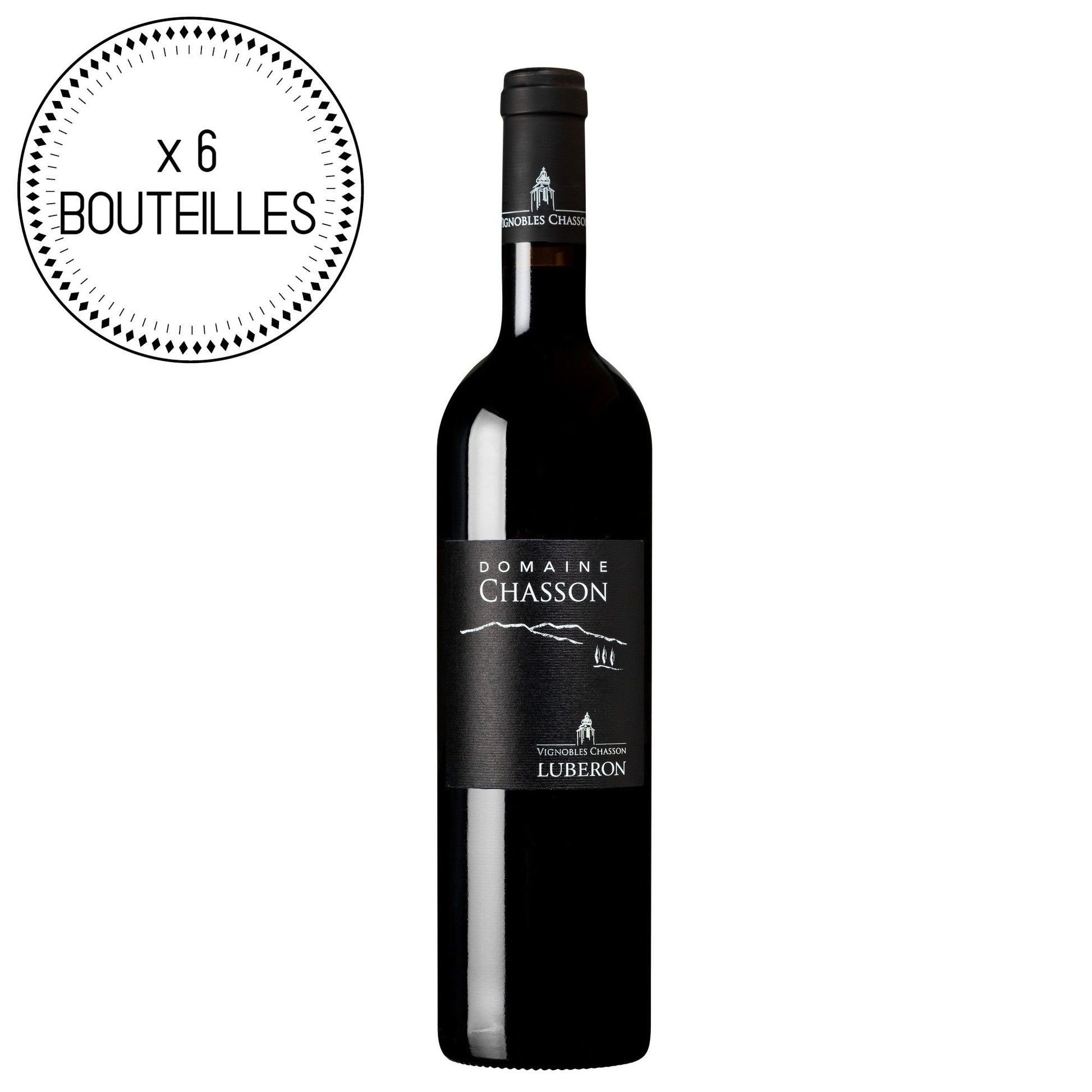 6 bouteilles de vin 75cl Luberon Rouge "Domaine Chasson" 2020 Vin rouge Vignoble Chasson - Chateau Blanc - The Best of Provence