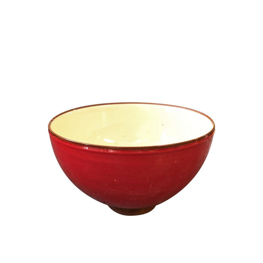 Petit bol céramique bicolore Rouge/Blanc H7cm