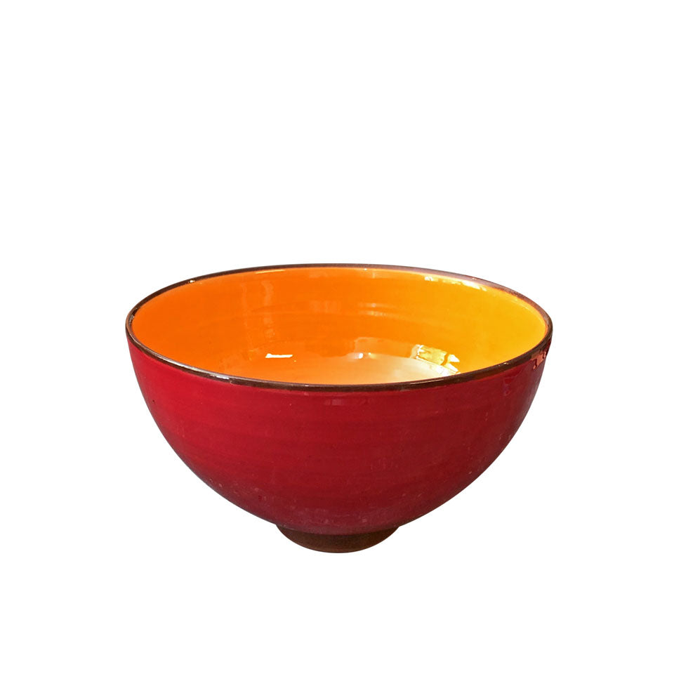 Petit bol céramique bicolore Rouge/Orange H7cm