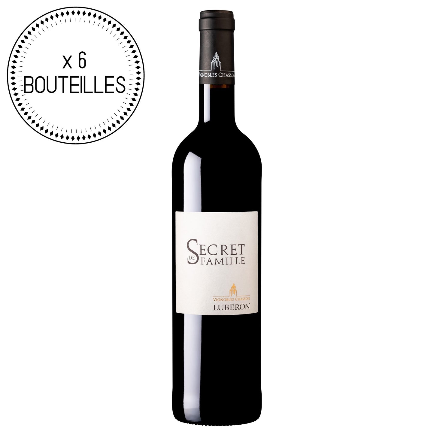 6 bouteilles de vin 75cl Luberon Rouge "Secret de Famille" 2021